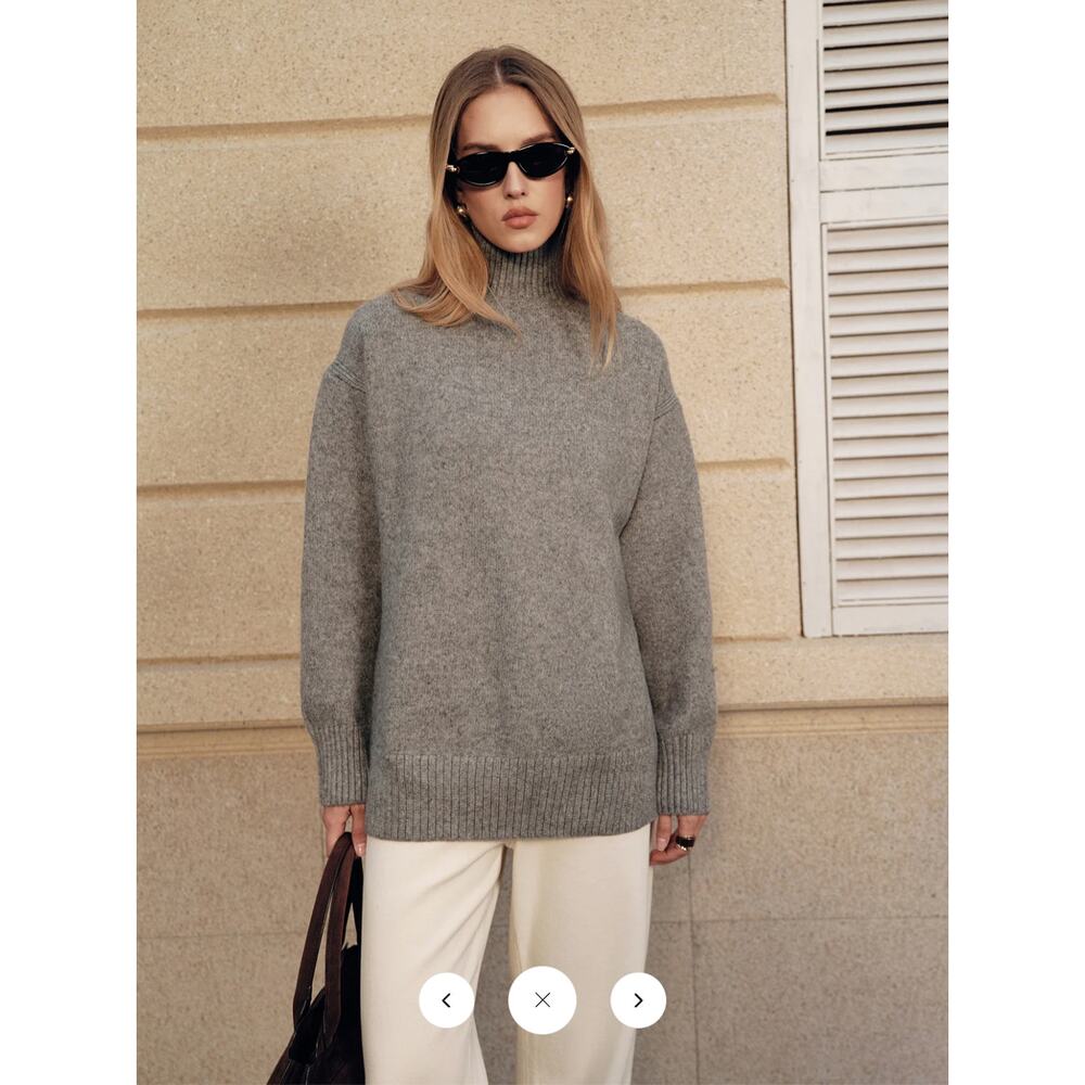 Commense Wool Blend Turtleneck Side Slit Sweater Sz XL